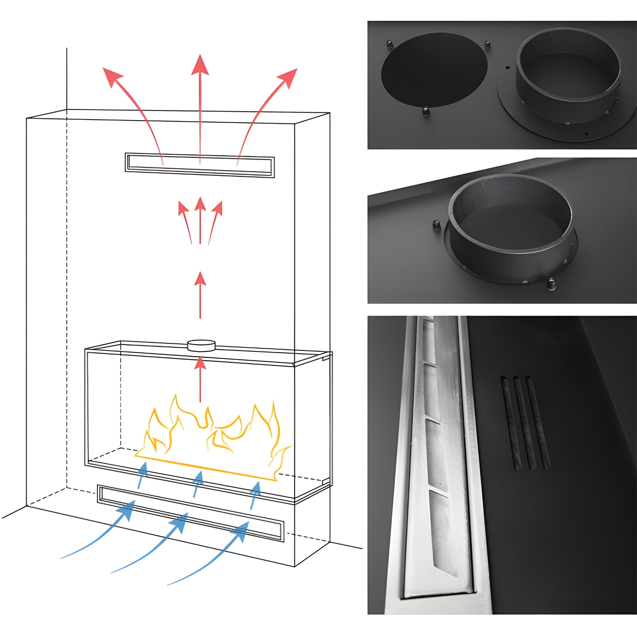 Bio Ethanol Inbouwhoekhaard Rechts 100 cm